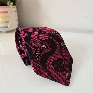 ROBERT GRAHAM Silk Black and Pink Men's Tie.